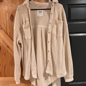 Aerie waffle button up